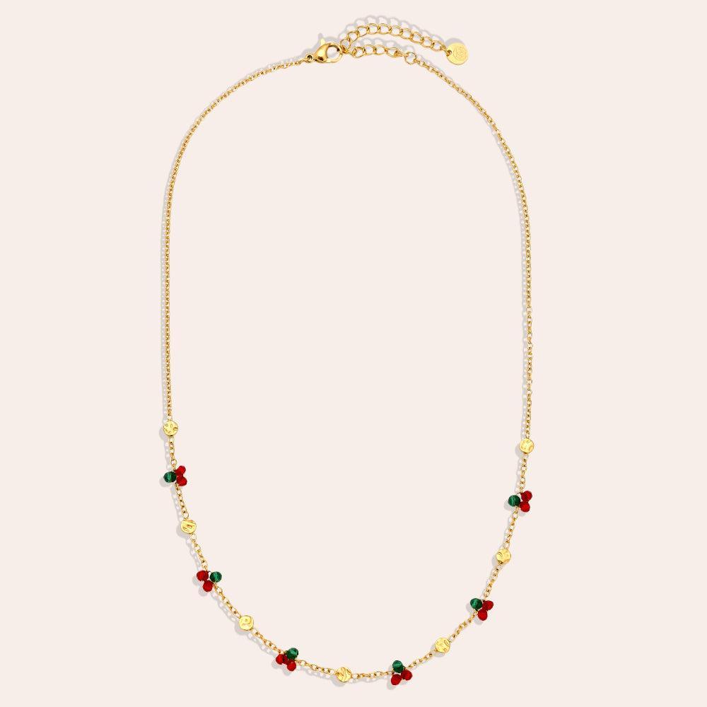 "Naviara" Mini Cherry And Plate Edelstahl Halskette-Goldharmonie