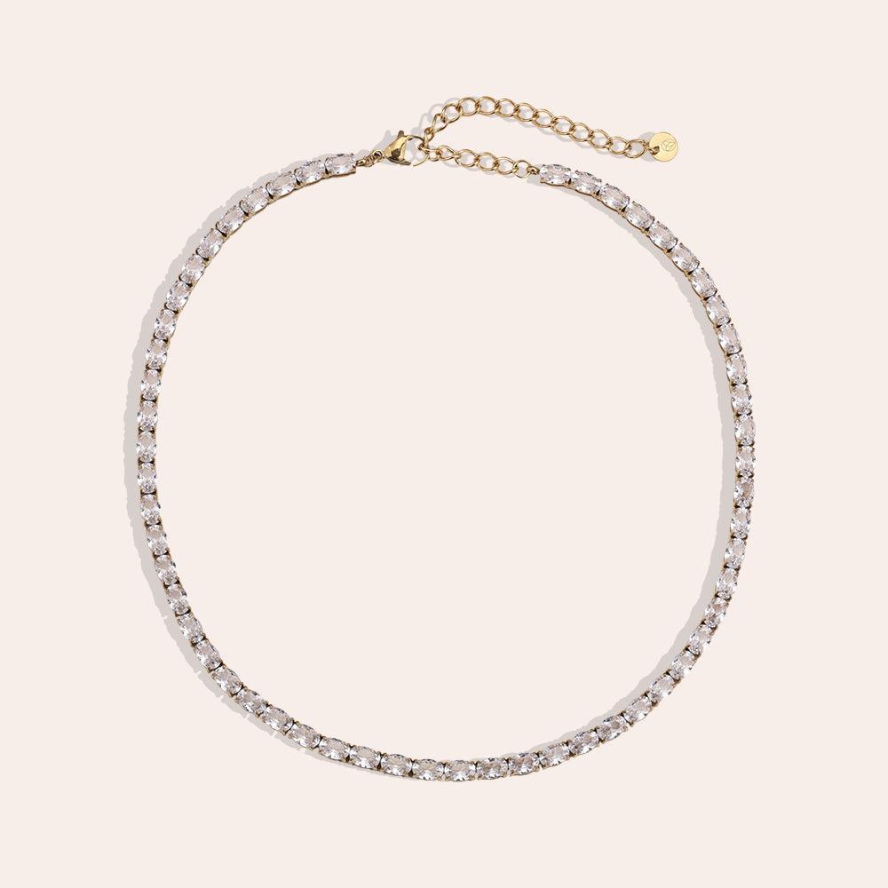 "Naviariahe" Oval Diamond Chain Edelstahl Halskette-Goldharmonie