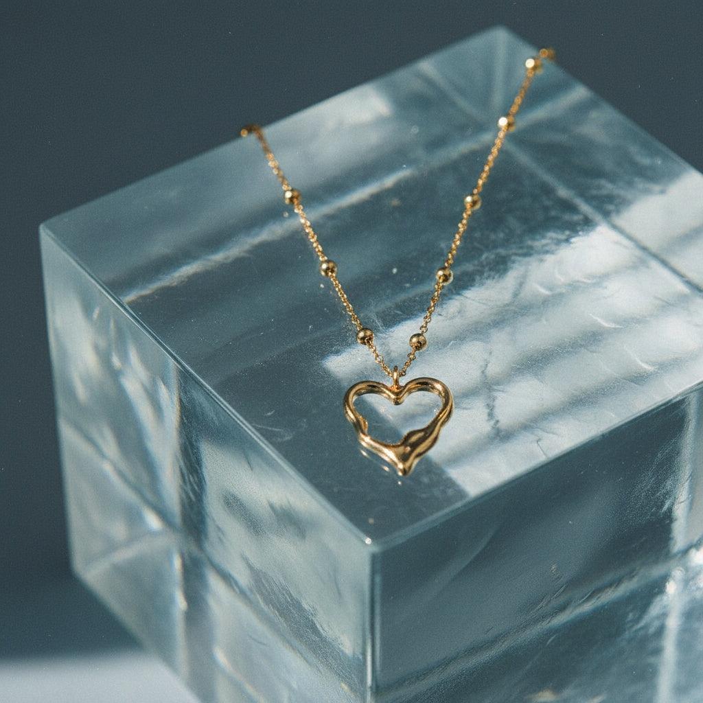 "Navimiraine" Irregular Heart Edelstahl Halskette