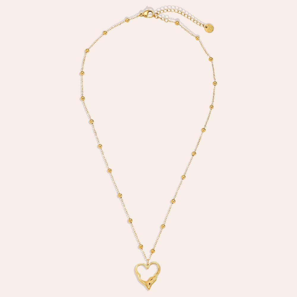 "Navimiraine" Irregular Heart Edelstahl Halskette-Goldharmonie