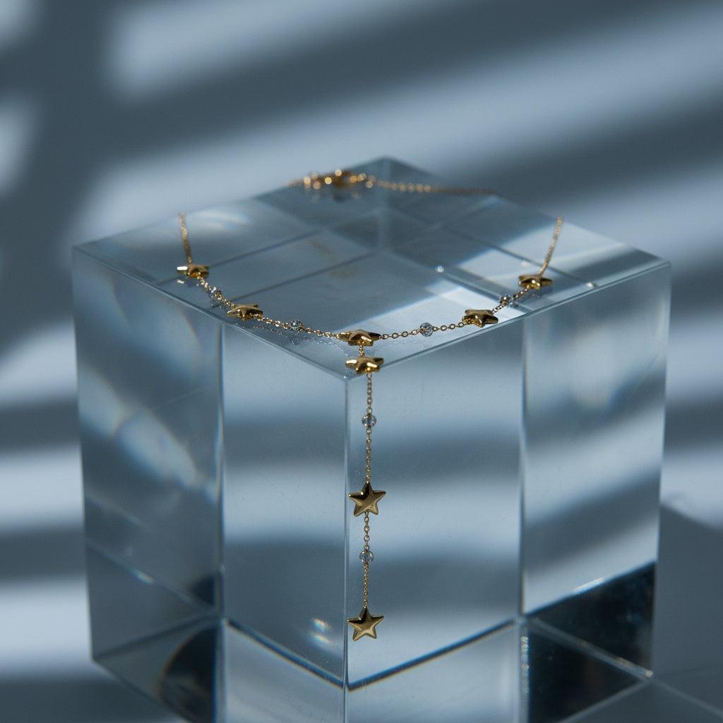 "Naviraia" Chained Stars Diamond Edelstahl Halskette