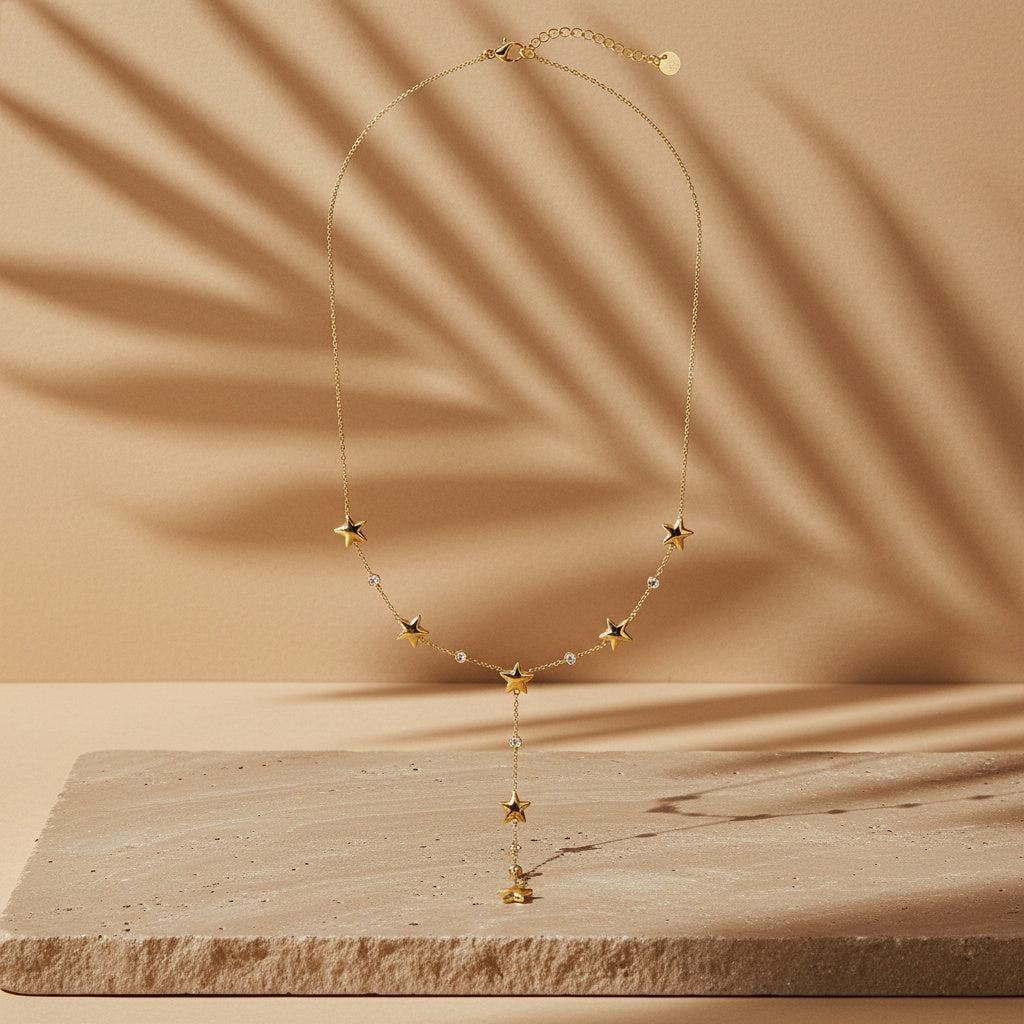 "Naviraia" Chained Stars Diamond Edelstahl Halskette