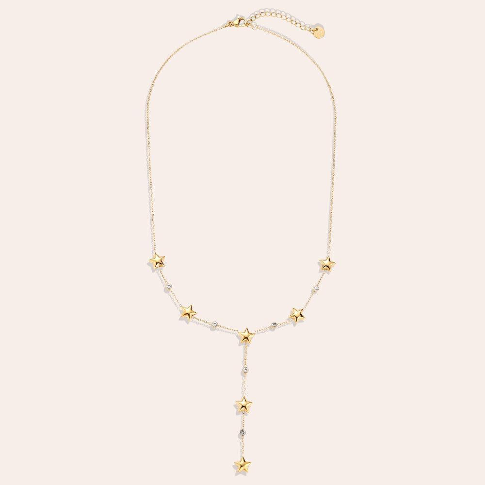"Naviraia" Chained Stars Diamond Edelstahl Halskette-Goldharmonie