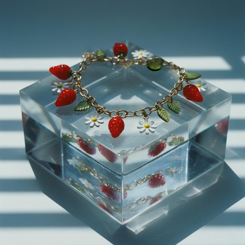 "Nayaessayne" Strawberry Fun Edelstahl Halskette