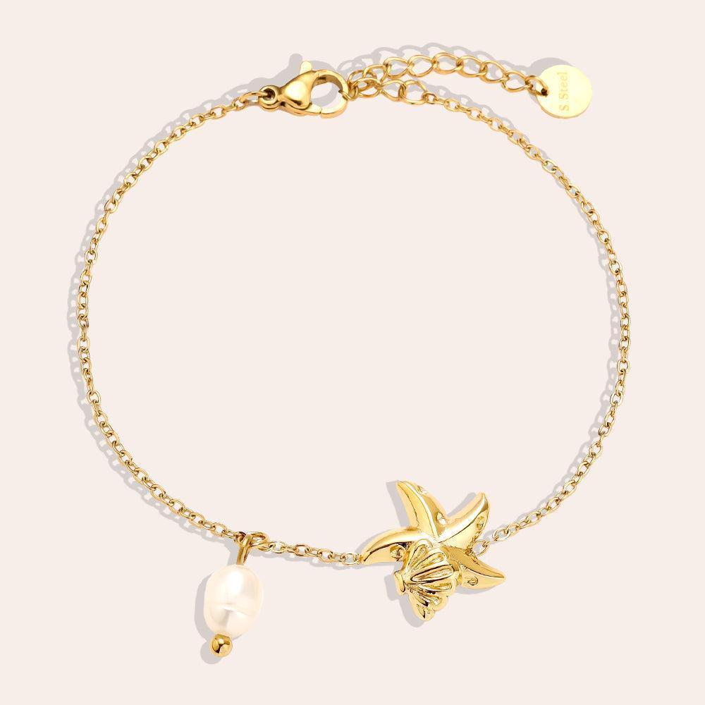 „Noraniraa“ Ocean And Pearl Armband-Goldharmonie
