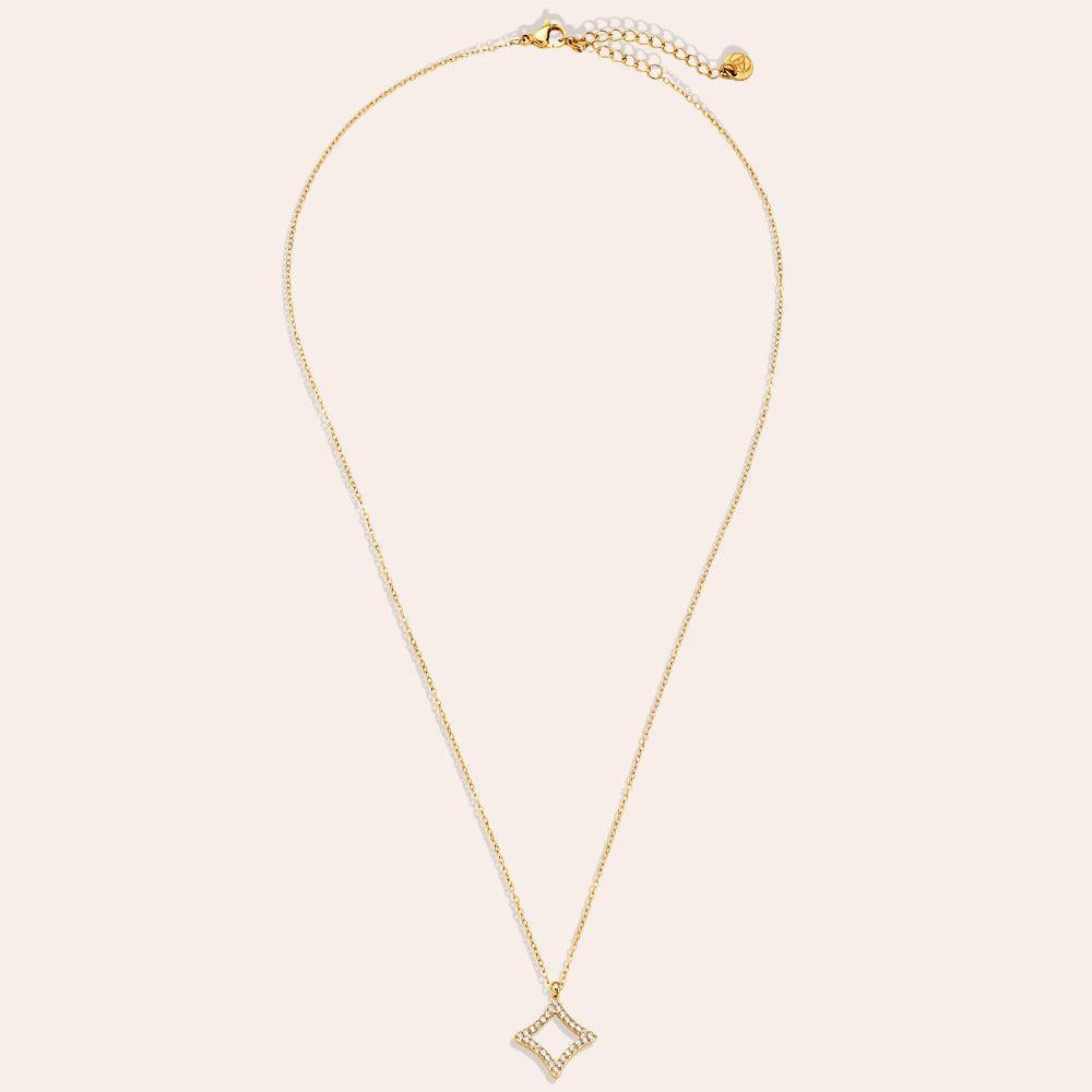 "Norarayne" Diamond Rhombus Edelstahl Halskette-Goldharmonie