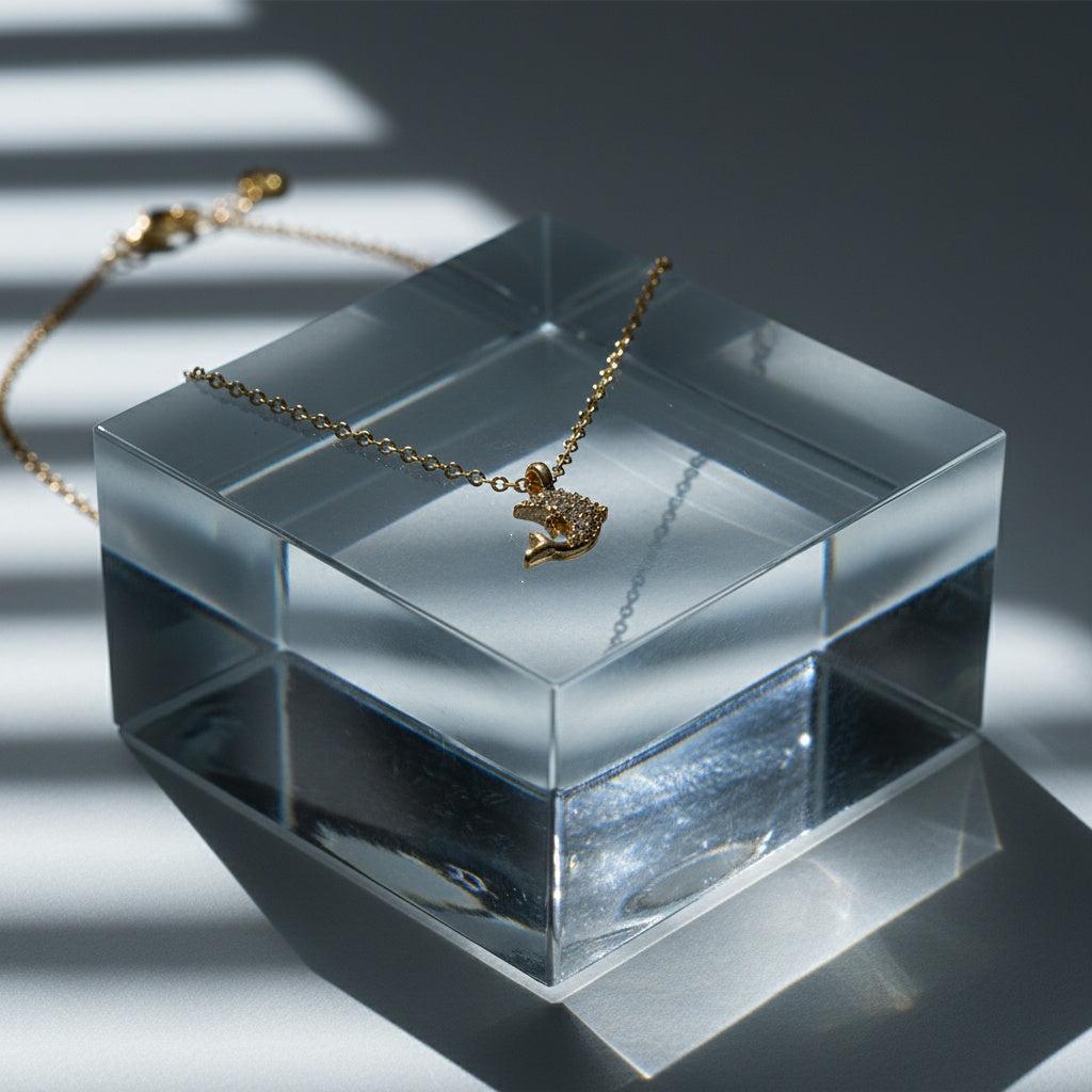 "Noraveline" Diamond Dolphin Edelstahl Halskette