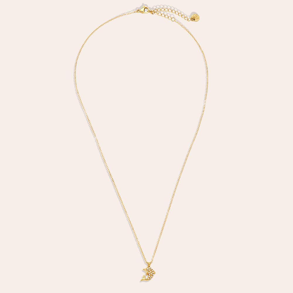 "Noraveline" Diamond Dolphin Edelstahl Halskette-Goldharmonie