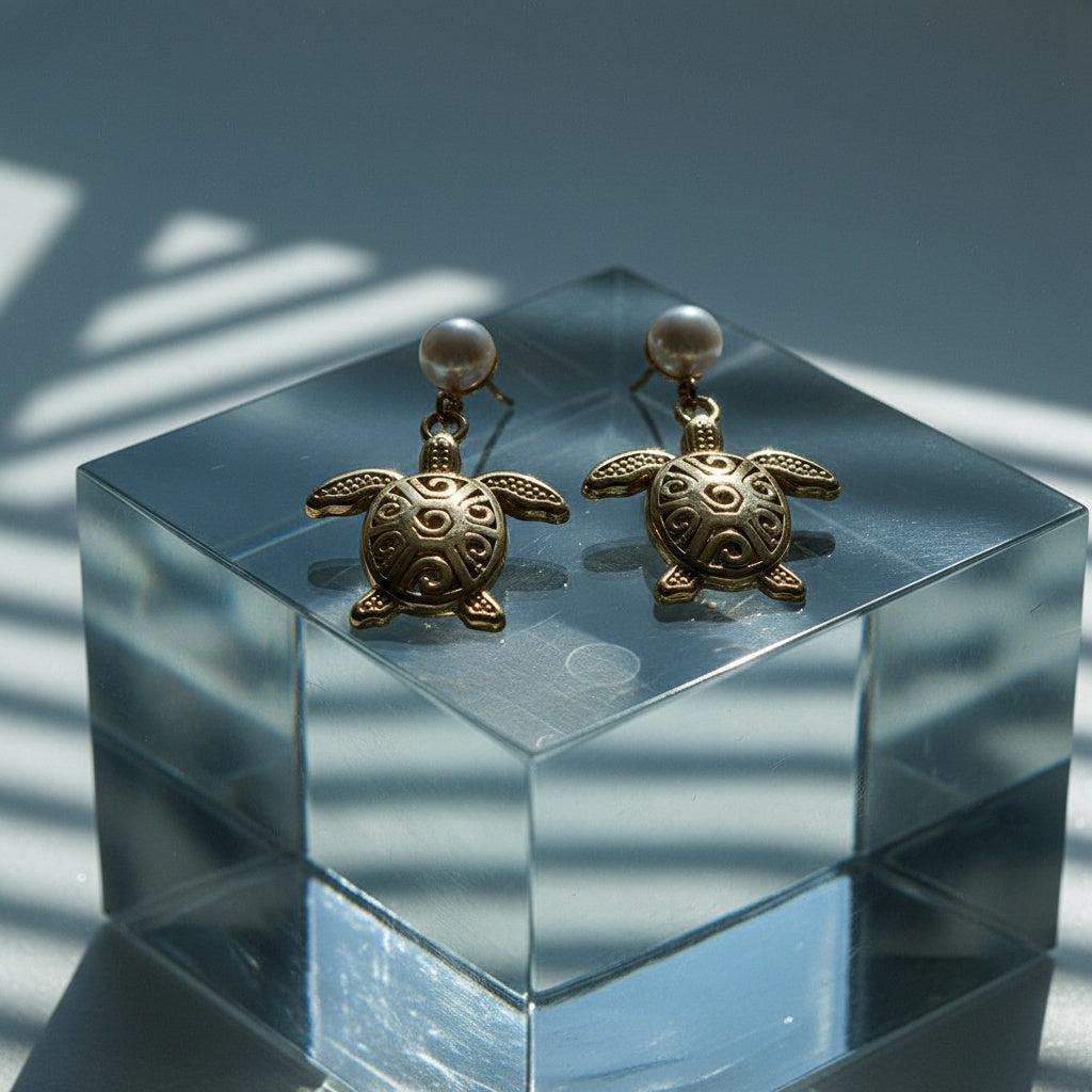 „Noravera“ Snail Turtle And Pearl Ohrringe