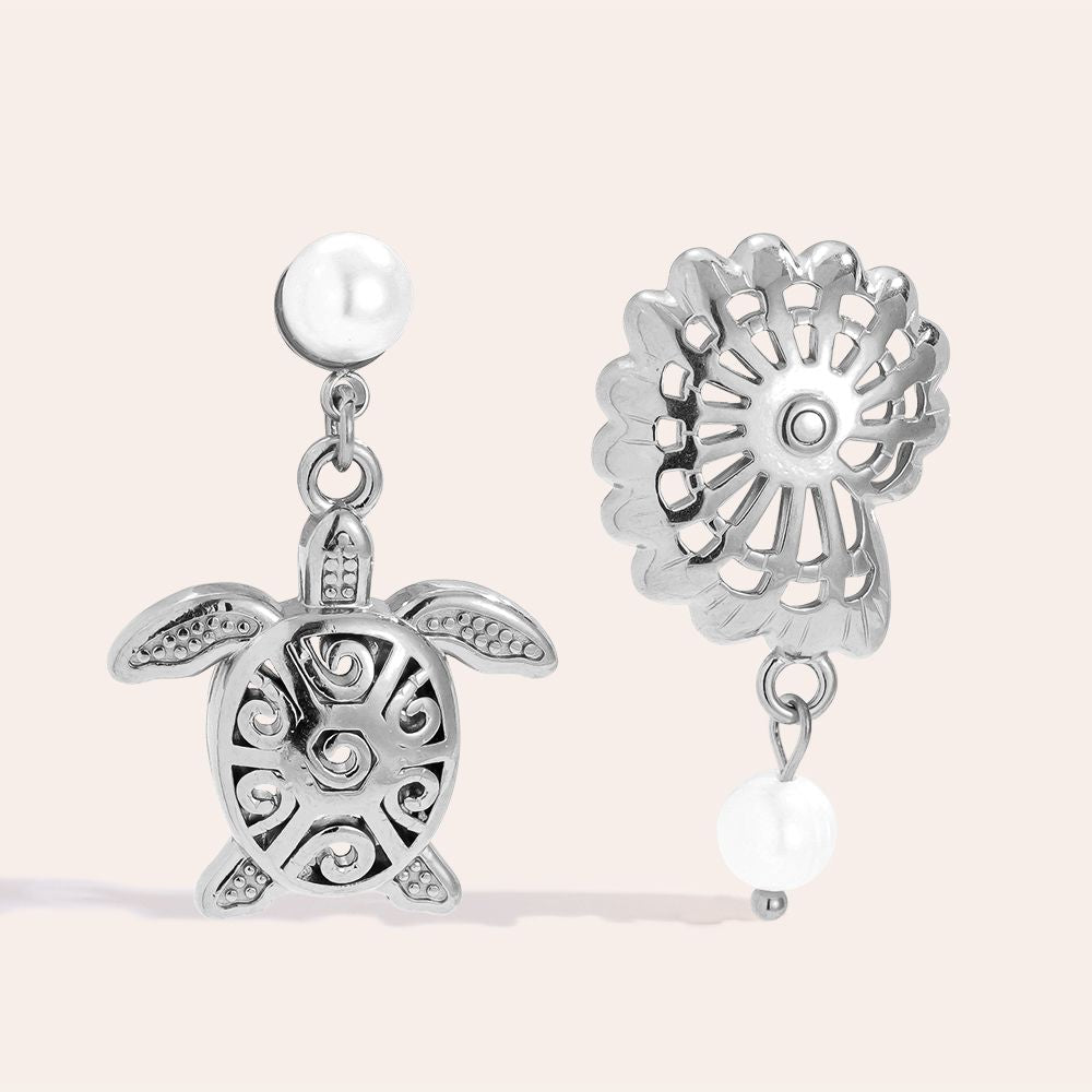 „Noravera“ Snail Turtle And Pearl Ohrringe