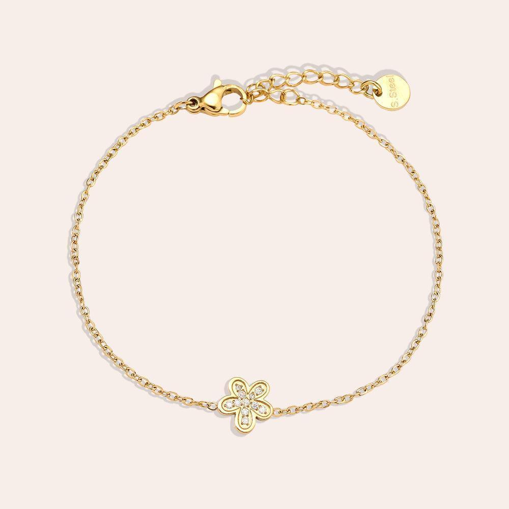 „Noravera“ Sweet Diamond Flower Armband-Goldharmonie