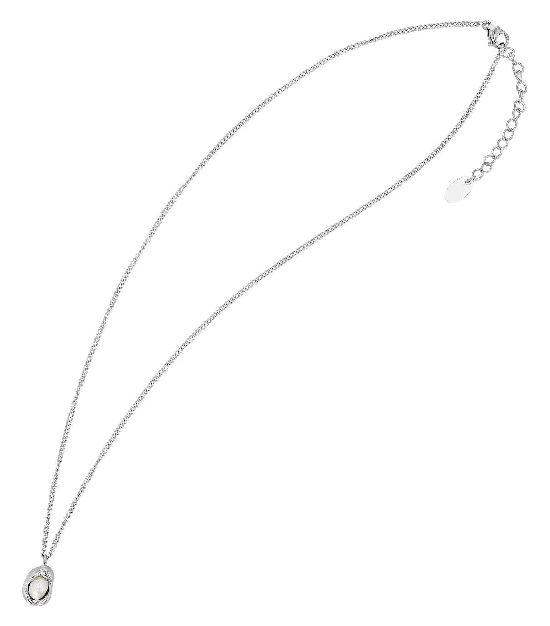 „Norella“ – Edelstahlkette mit beweglichem Anhänger & Süßwasserperle, 41 + 4,5 cm