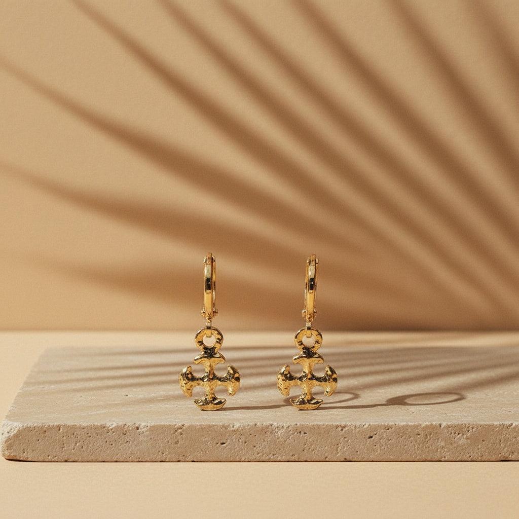 „Noviviva“ Gold Flower Vergoldete Ohrringe