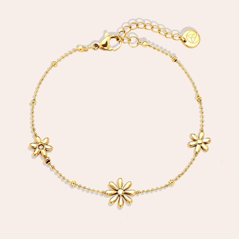„Noviviva“ Three Lovely Flowers Armband-Goldharmonie