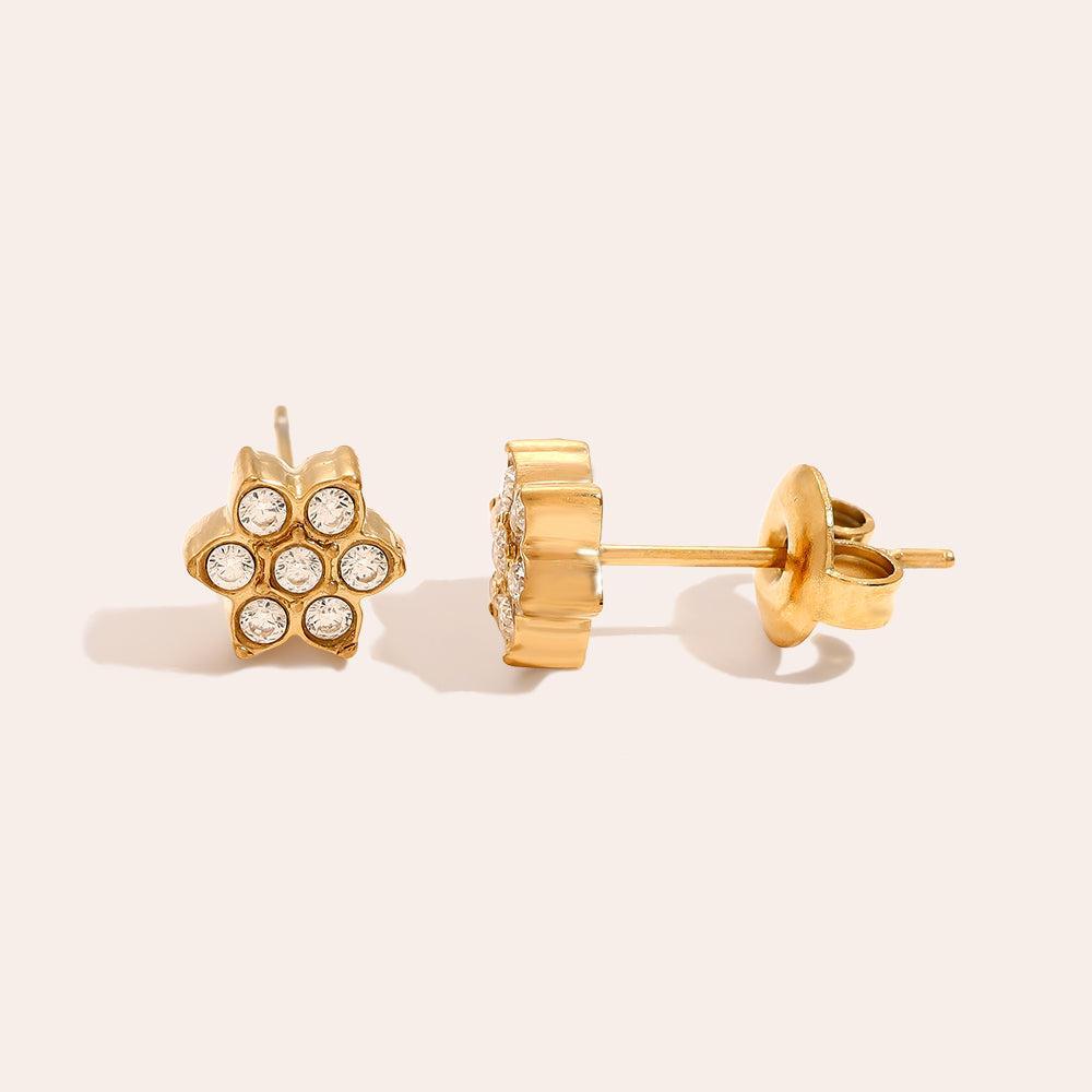„Olialara“ Diamond Flower Ohrringe-Goldharmonie