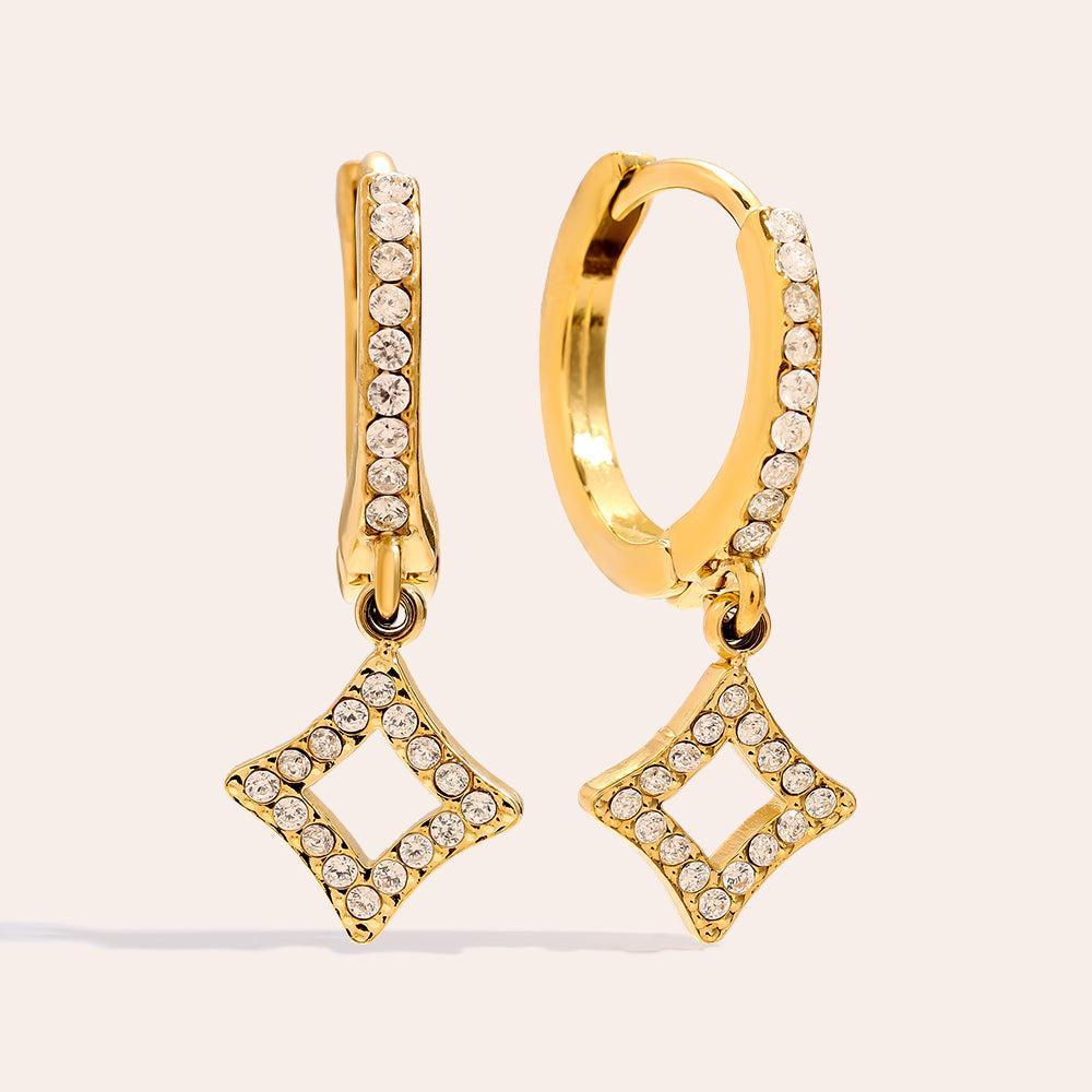 „Olialina“ Diamond Rhombus Ohrringe-Goldharmonie