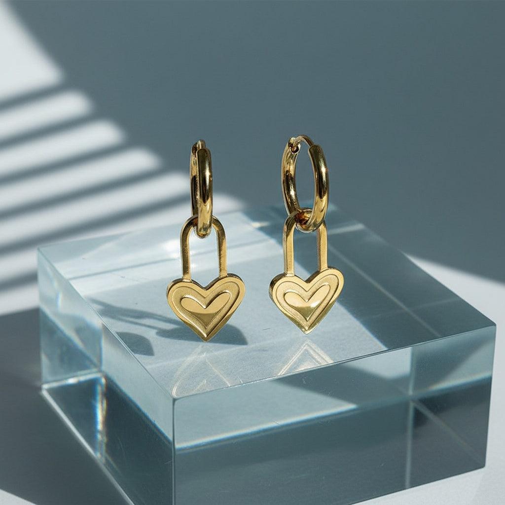 „Oliamiraa“ Heart Lock Ohrringe