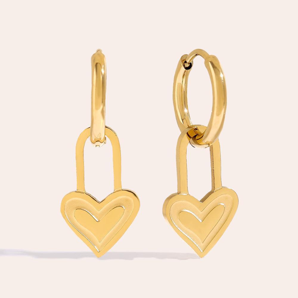 „Oliamiraa“ Heart Lock Ohrringe-Goldharmonie