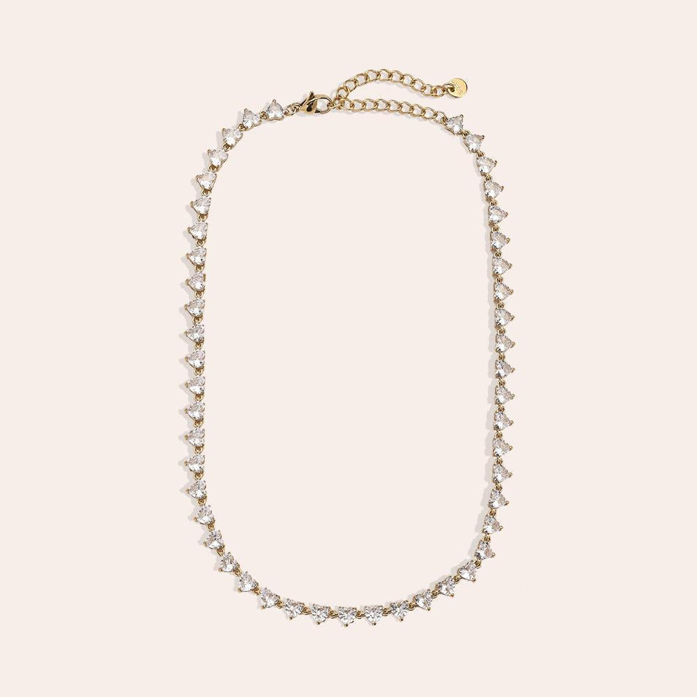 "Orialeieva" Diamond Hearts Chain Edelstahl Halskette-Goldharmonie