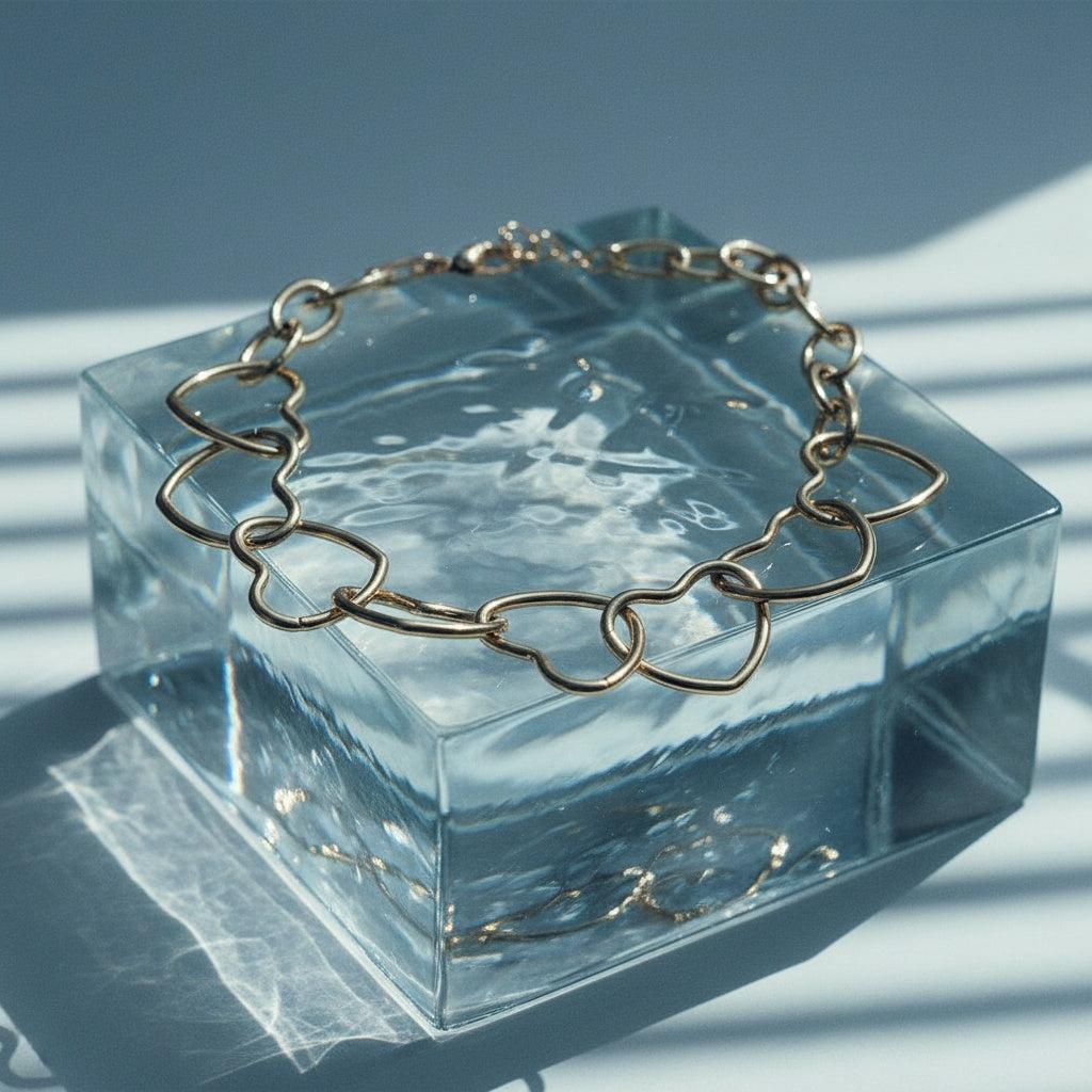 "Orilaya" Hearts Chain Edelstahl Halskette