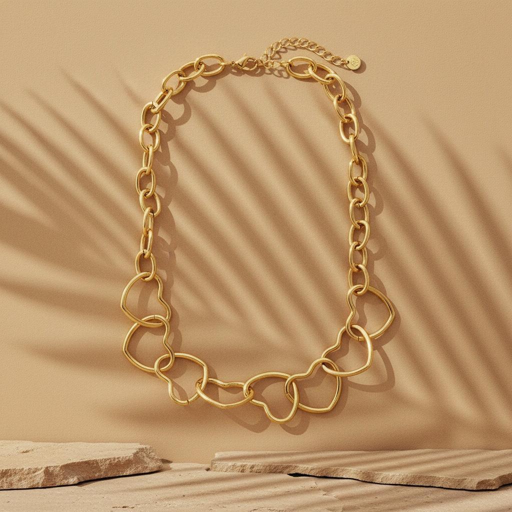 "Orilaya" Hearts Chain Edelstahl Halskette