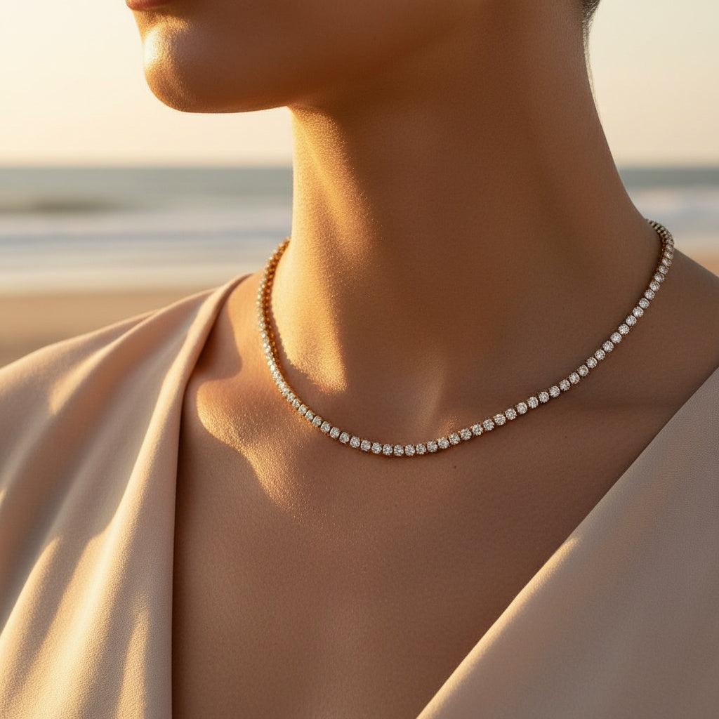 "Orionaora" 3mm Diamands Chain Edelstahl Halskette