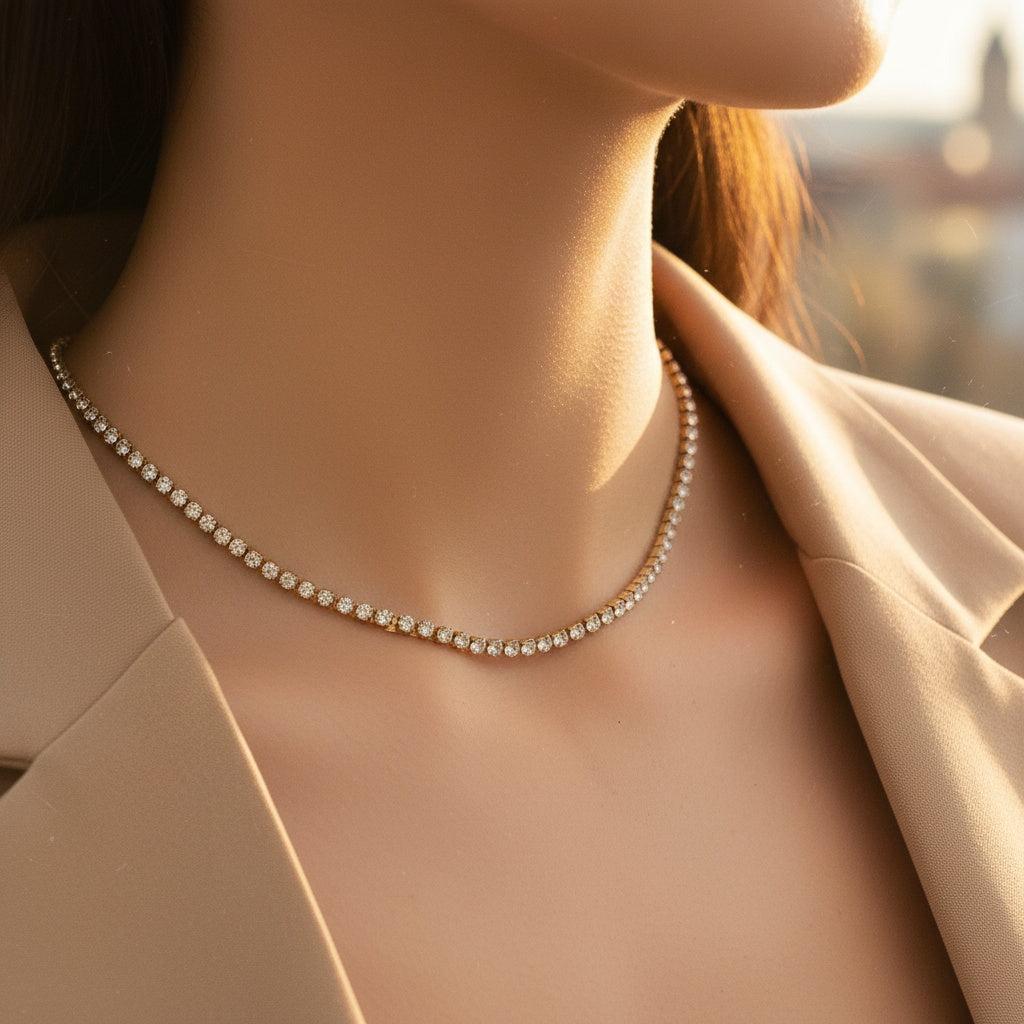 "Orionaora" 3mm Diamands Chain Edelstahl Halskette