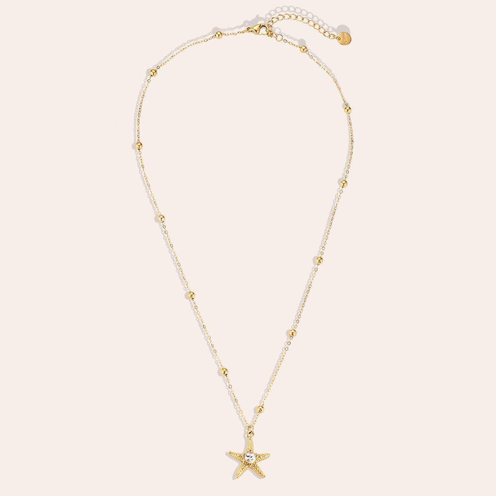 "Rinavel" Sea Star Edelstahl Halskette-Goldharmonie