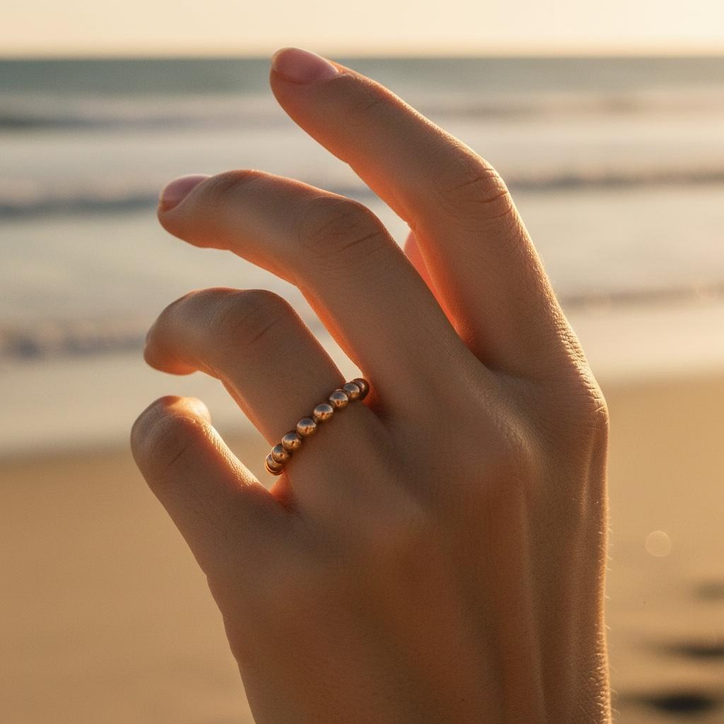 Sarima - Roségoldfarbener Ring mit kreisförmigem Glieddesign