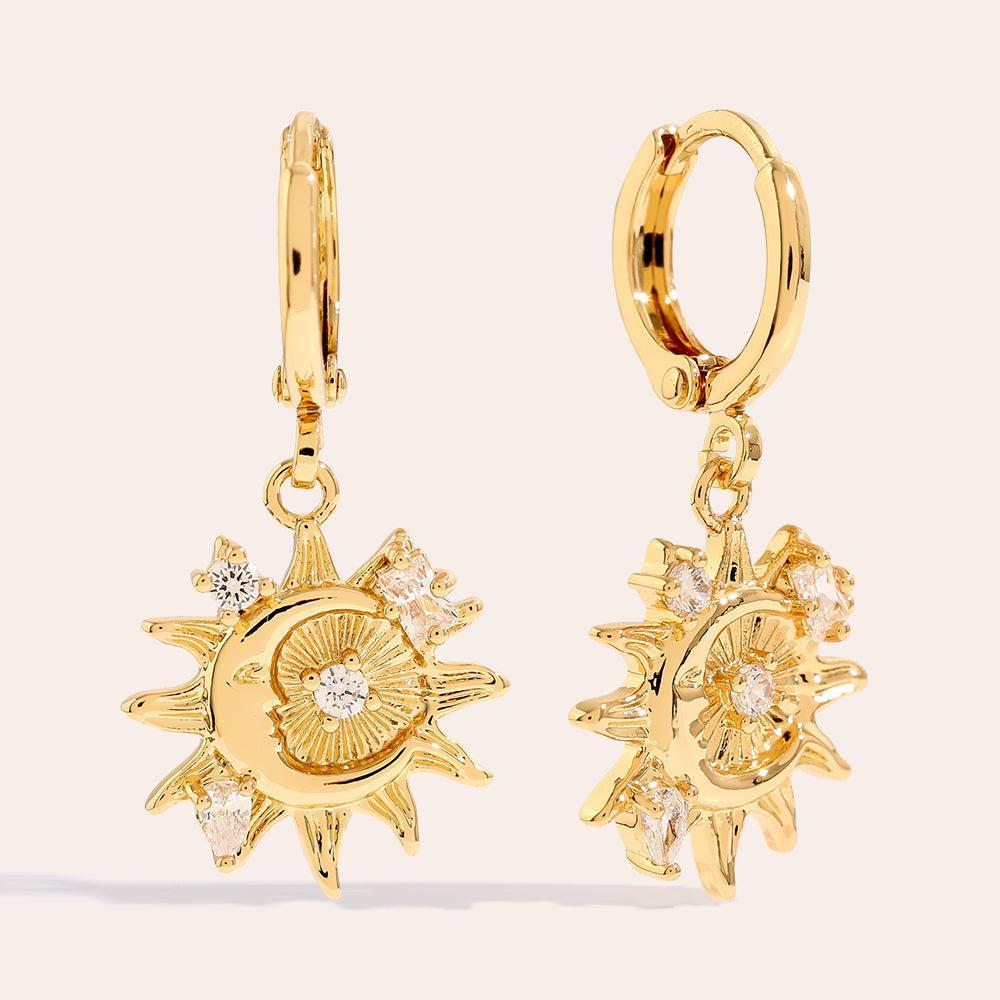 „Savilin“ Fancy Moon Star Vergoldete Ohrringe-Goldharmonie