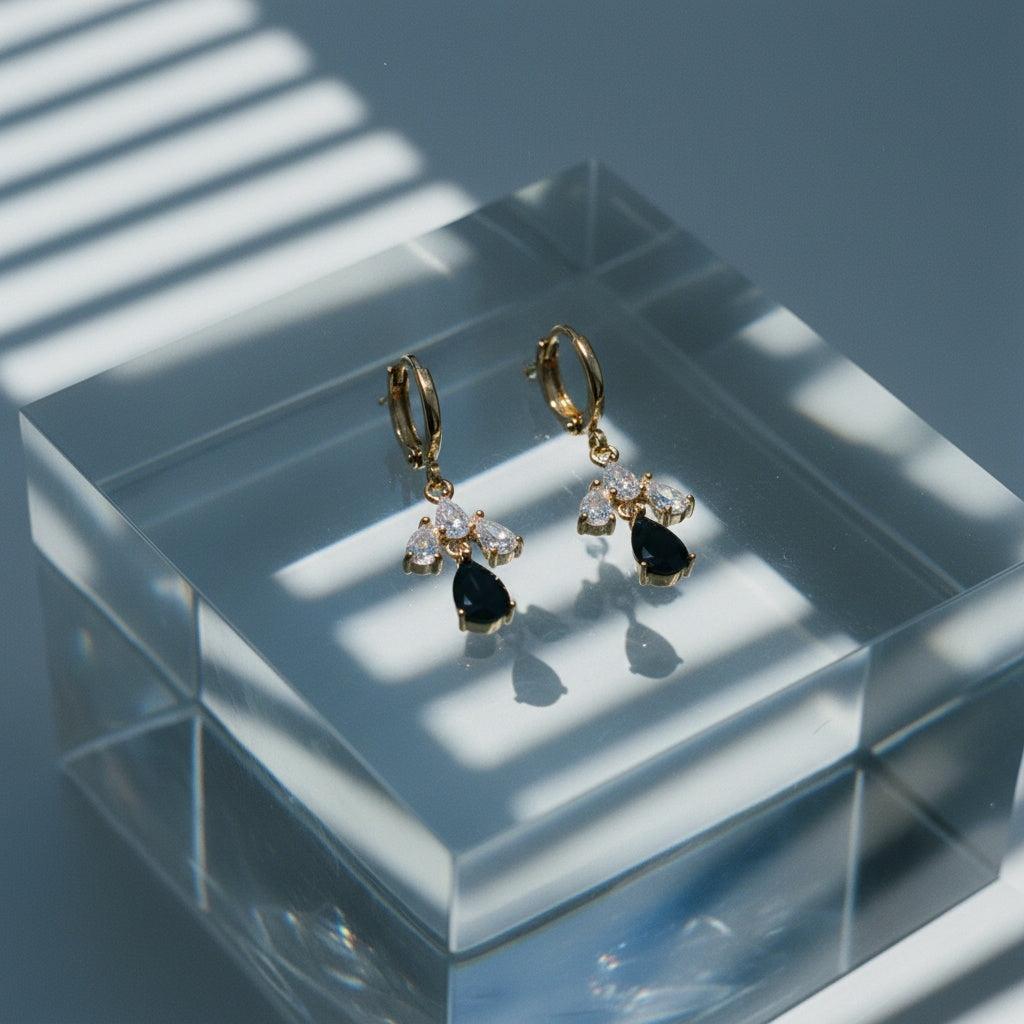 „Saviriva“ Perfect Drop Diamonds Vergoldete Ohrringe