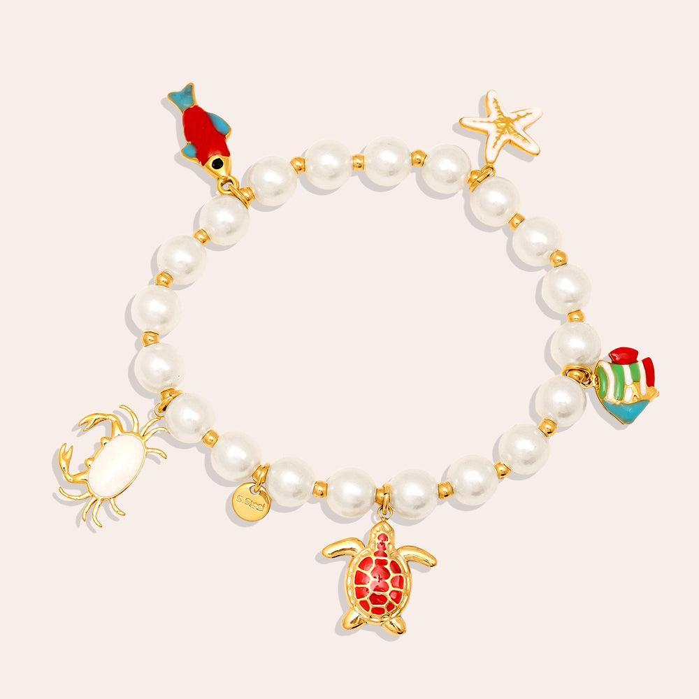 „Savivella“ Ocean Creature In Pearl Armband-Goldharmonie