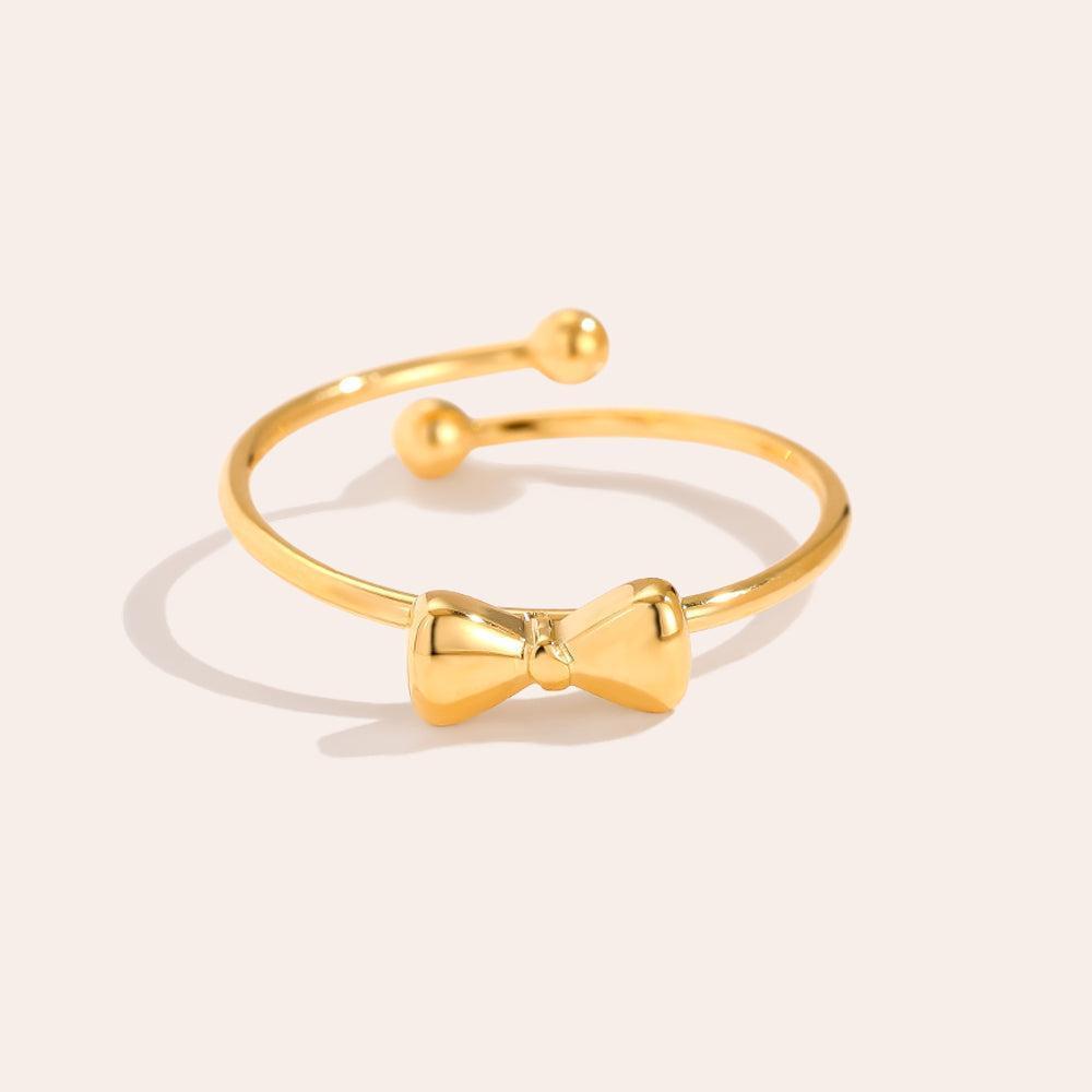 Savivia - Nice Bowtie Ring-Goldharmonie