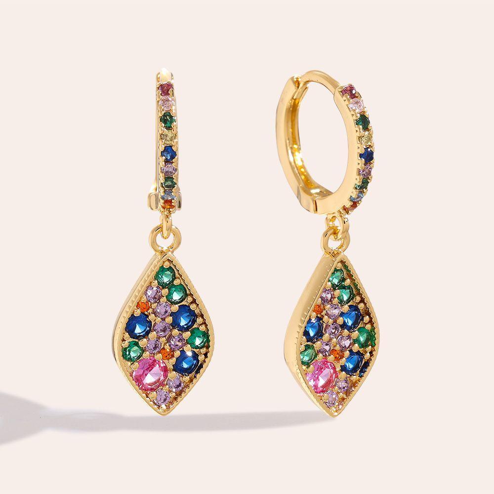 „Savivia“ Sparkling Diamond Drop Vergoldete Ohrringe