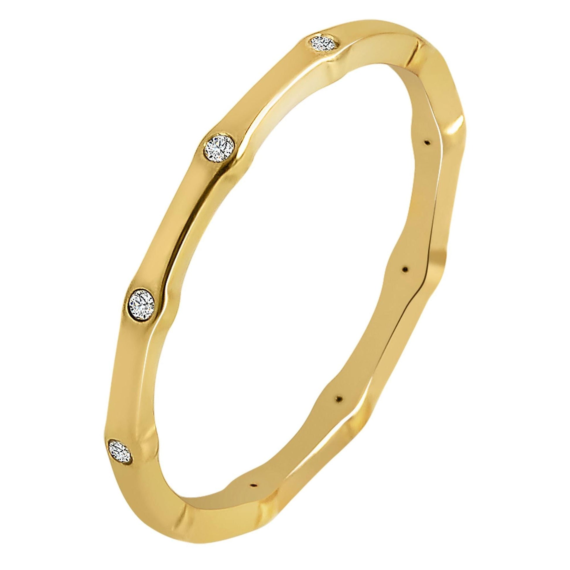 "Selina" – Goldfarbener Ring mit Similibesatz