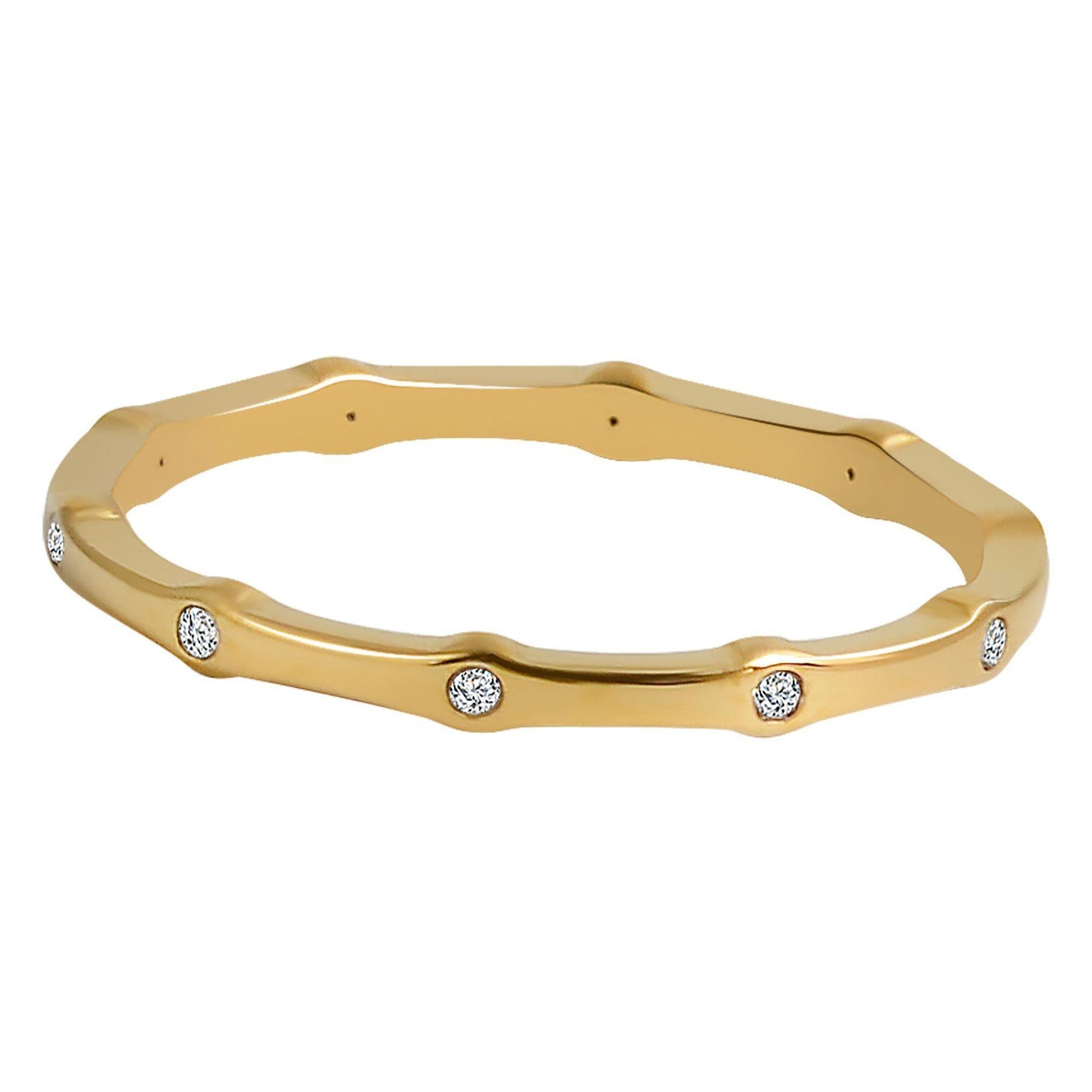 "Selina" – Goldfarbener Ring mit Similibesatz