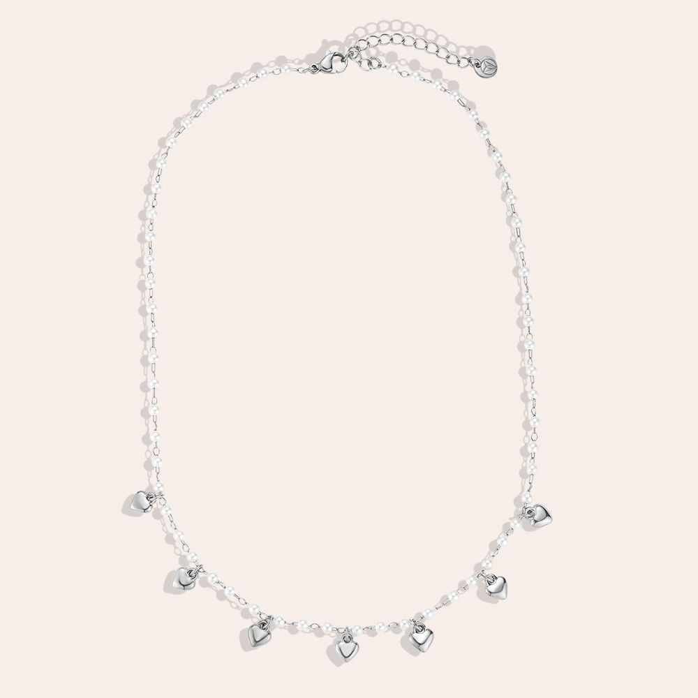 "Senaelle" Pearl Heart Edelstahl Halskette