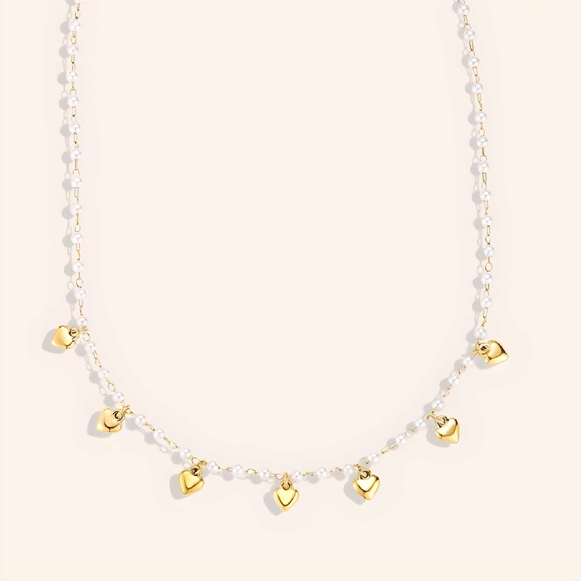 "Senaelle" Pearl Heart Edelstahl Halskette