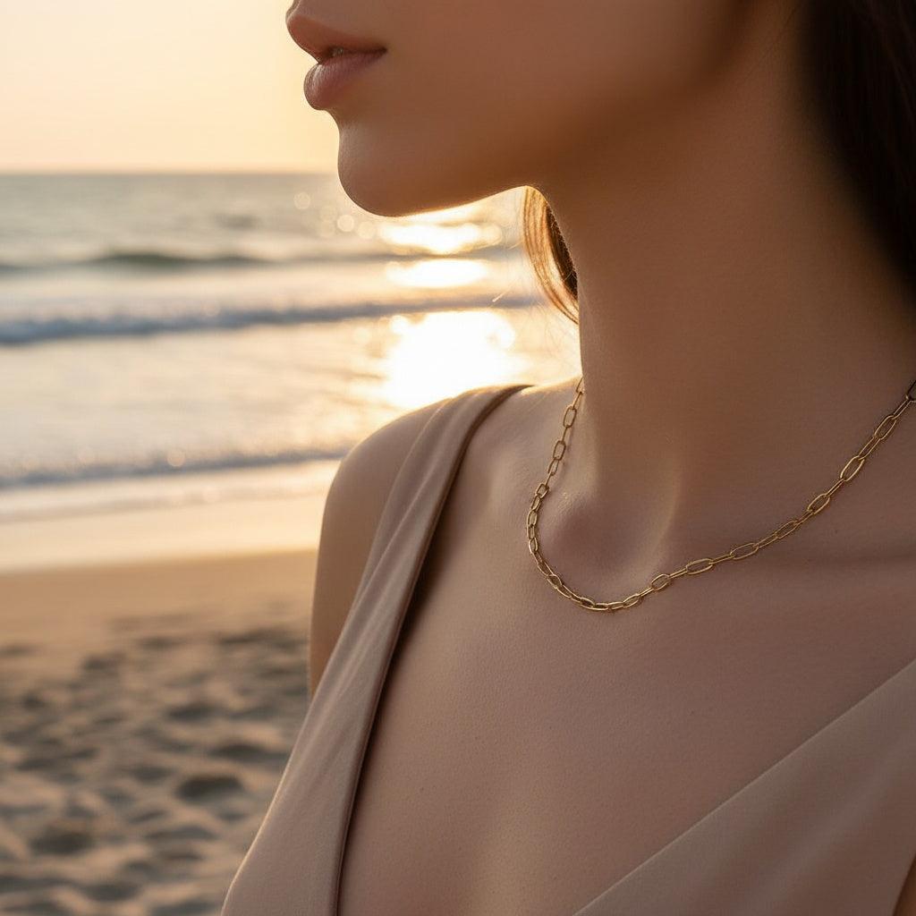 "Senarae" 3mm Fine Round Chain Edelstahl Halskette