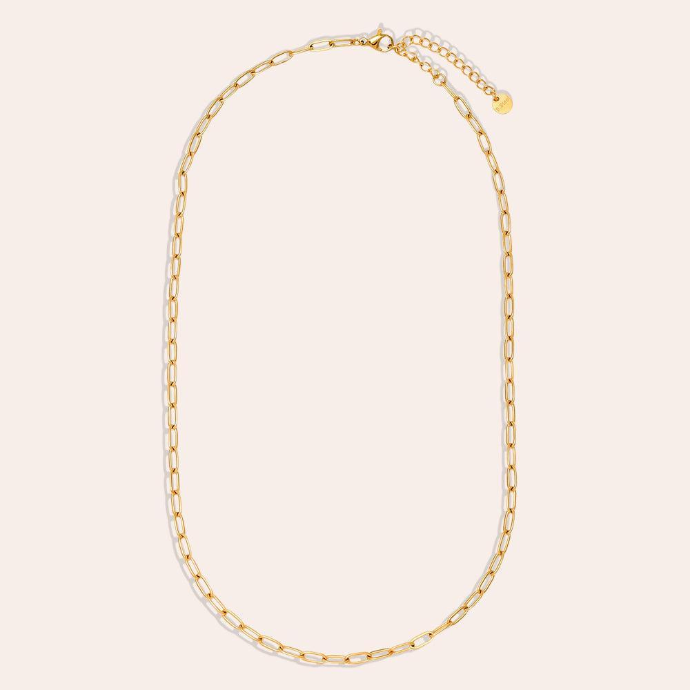 "Senarae" 3mm Fine Round Chain Edelstahl Halskette-Goldharmonie