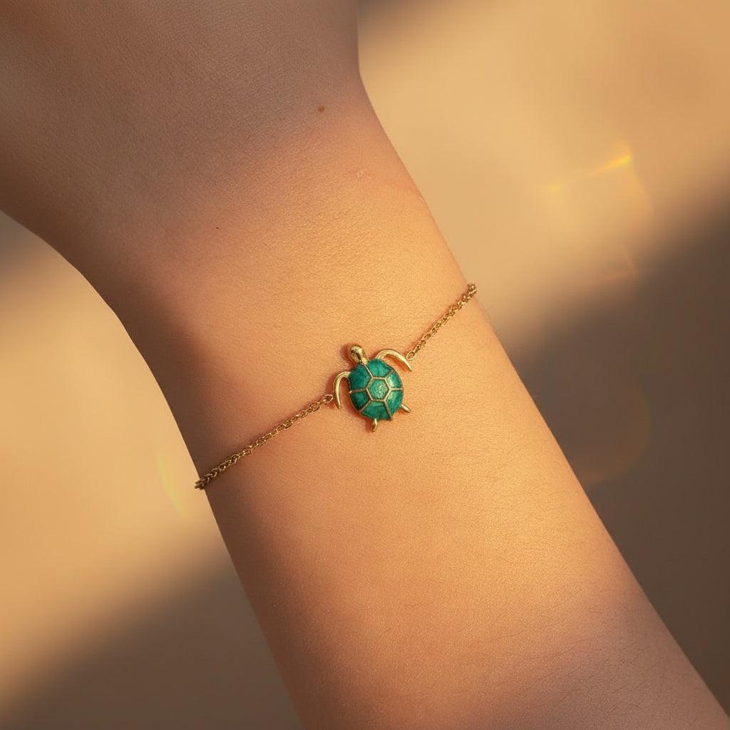 „Seramira“ Green Turtle Armband
