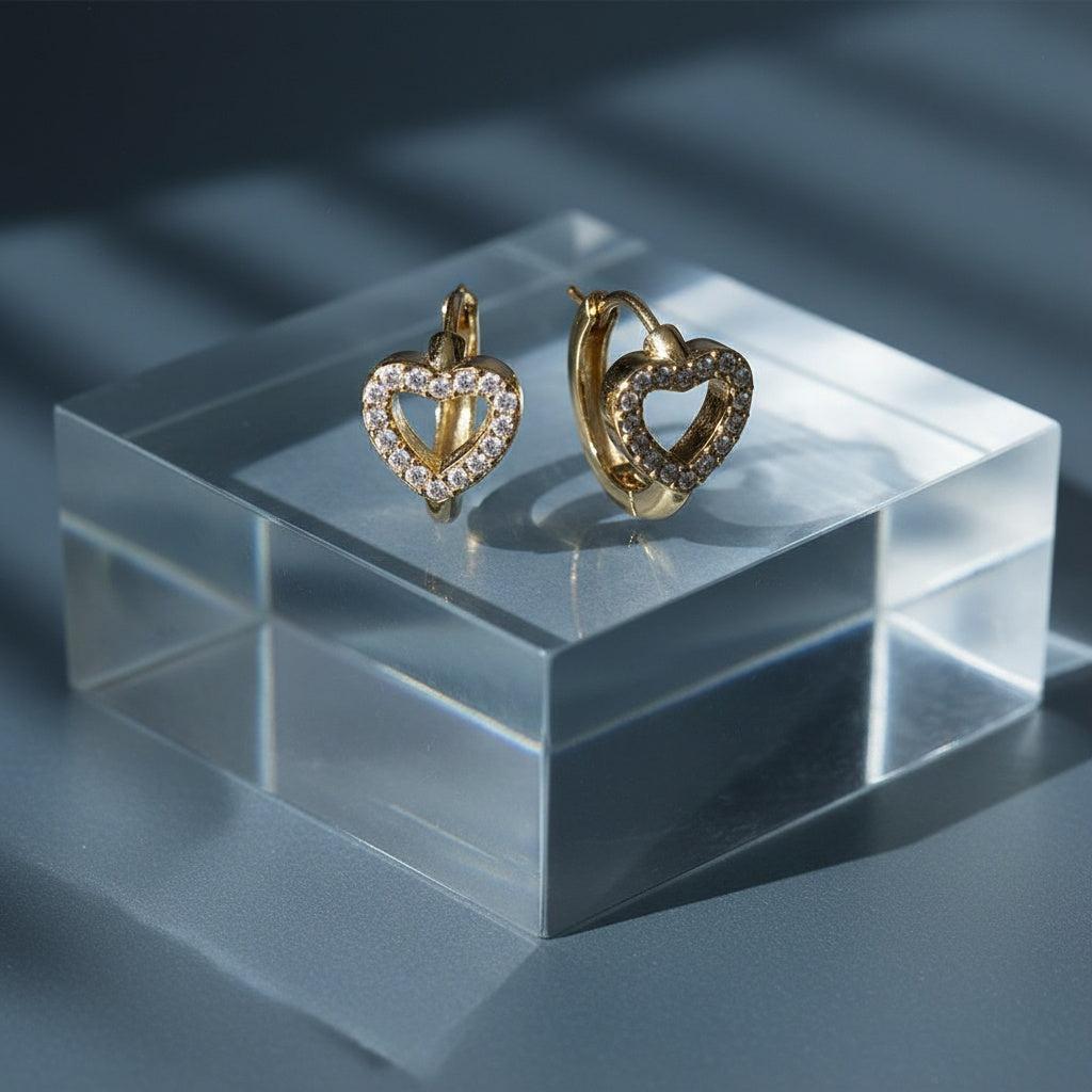 „Seranira“ Diamond Hollow Heart Hoop Ohrringe