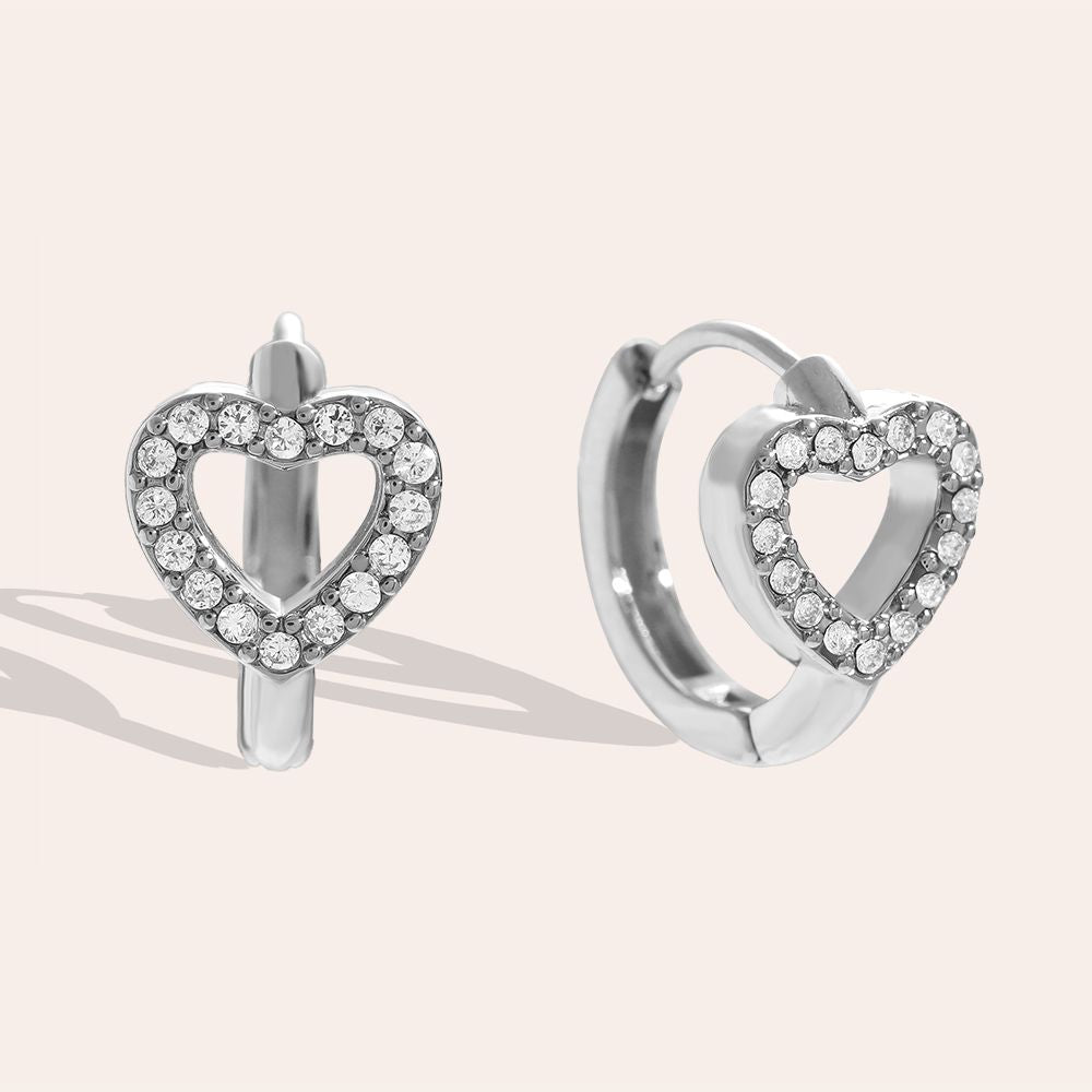 „Seranira“ Diamond Hollow Heart Hoop Ohrringe