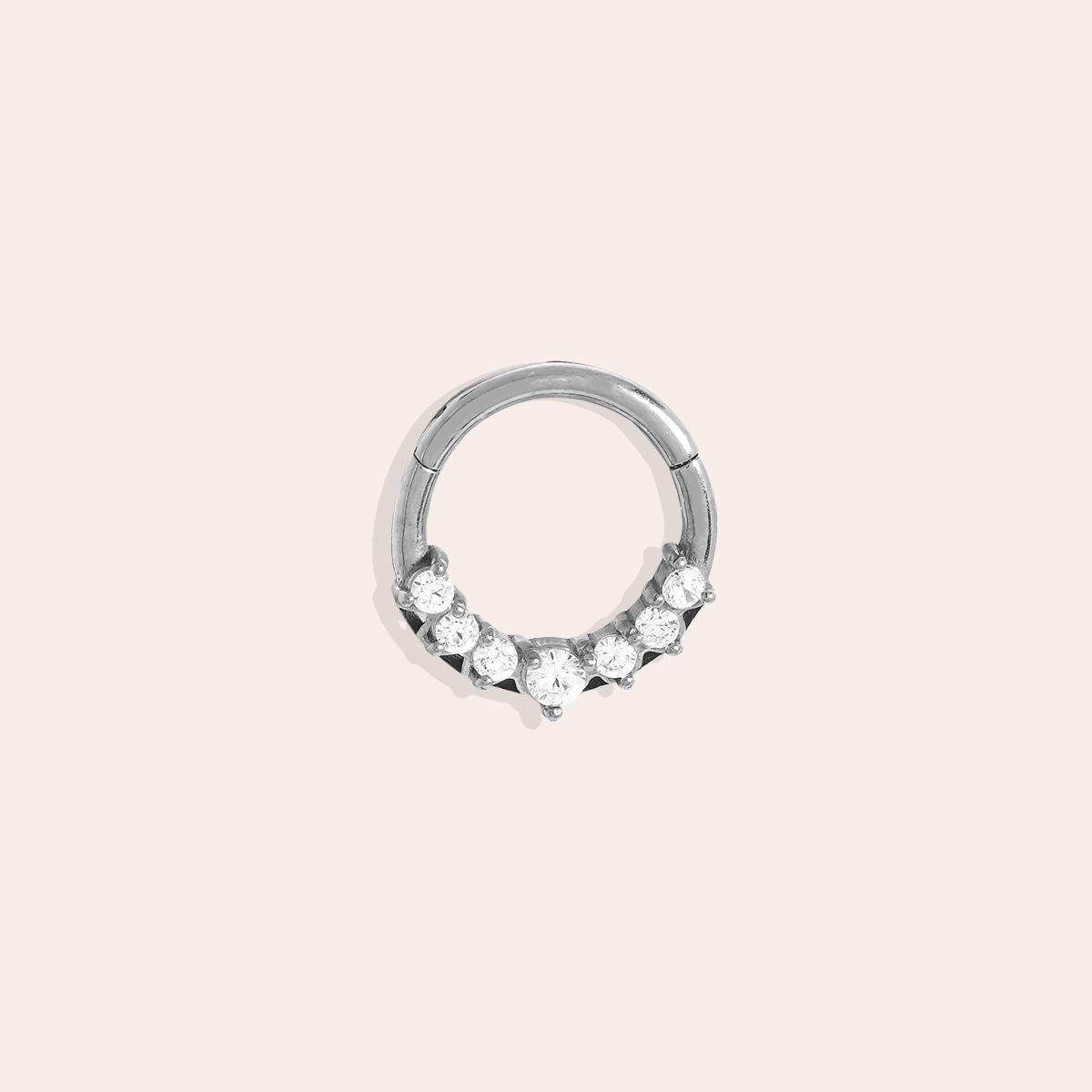 „Seranora“ Half Diamonds Circle Piercing Ohrringe