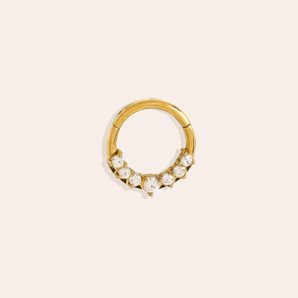 „Seranora“ Half Diamonds Circle Piercing Ohrringe-Goldharmonie
