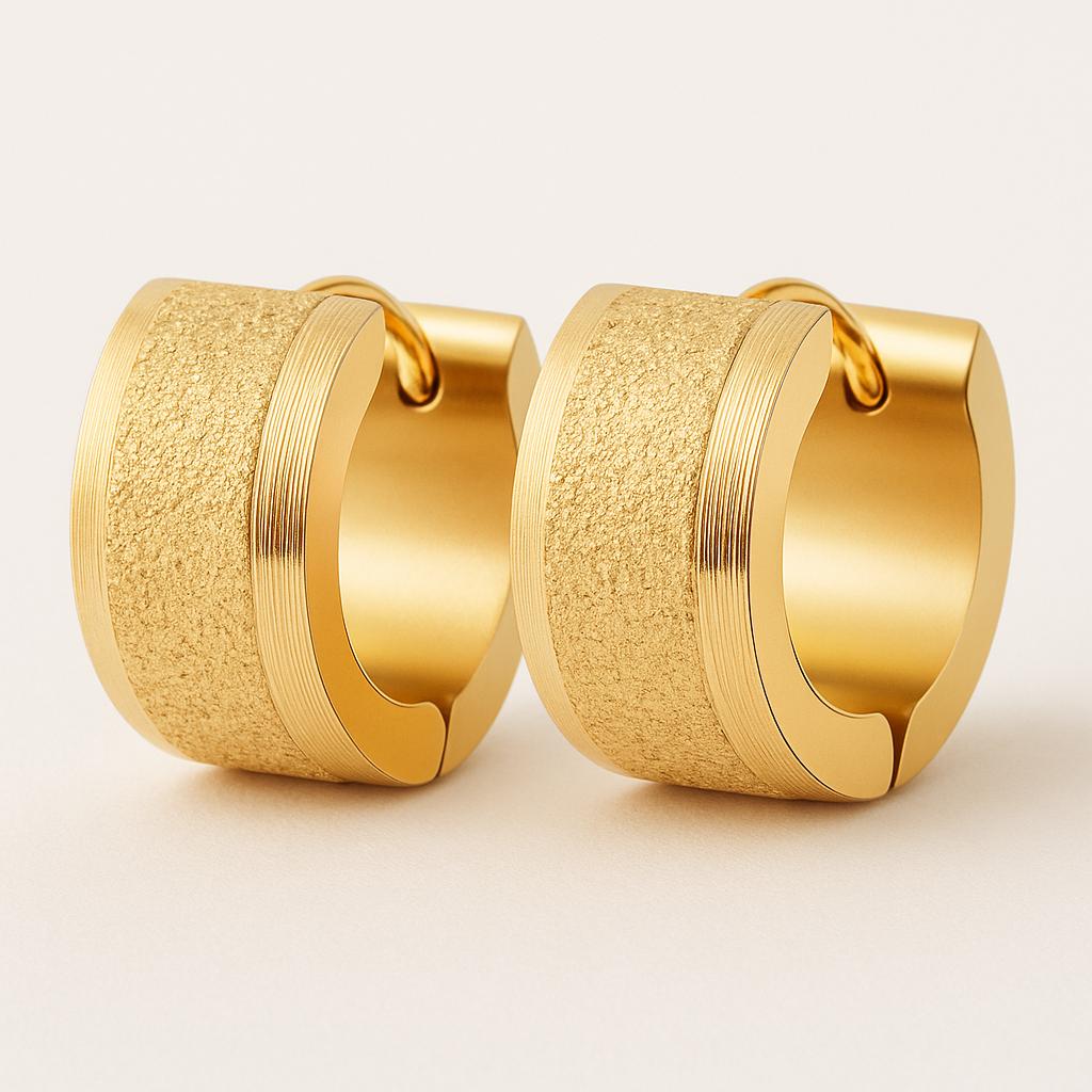 „Serenya“ – Creolen mit sandgestrahltem Finish-Goldharmonie