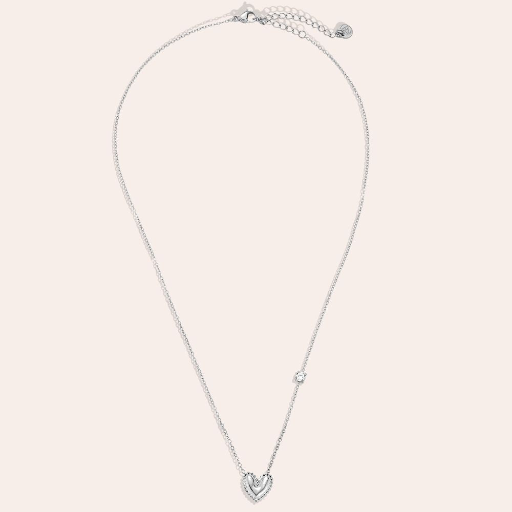 "Sirairaine" Heart With One Diamond Edelstahl Halskette