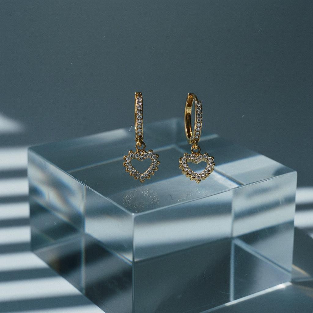 „Solalina“ Diamond Heart Ohrringe