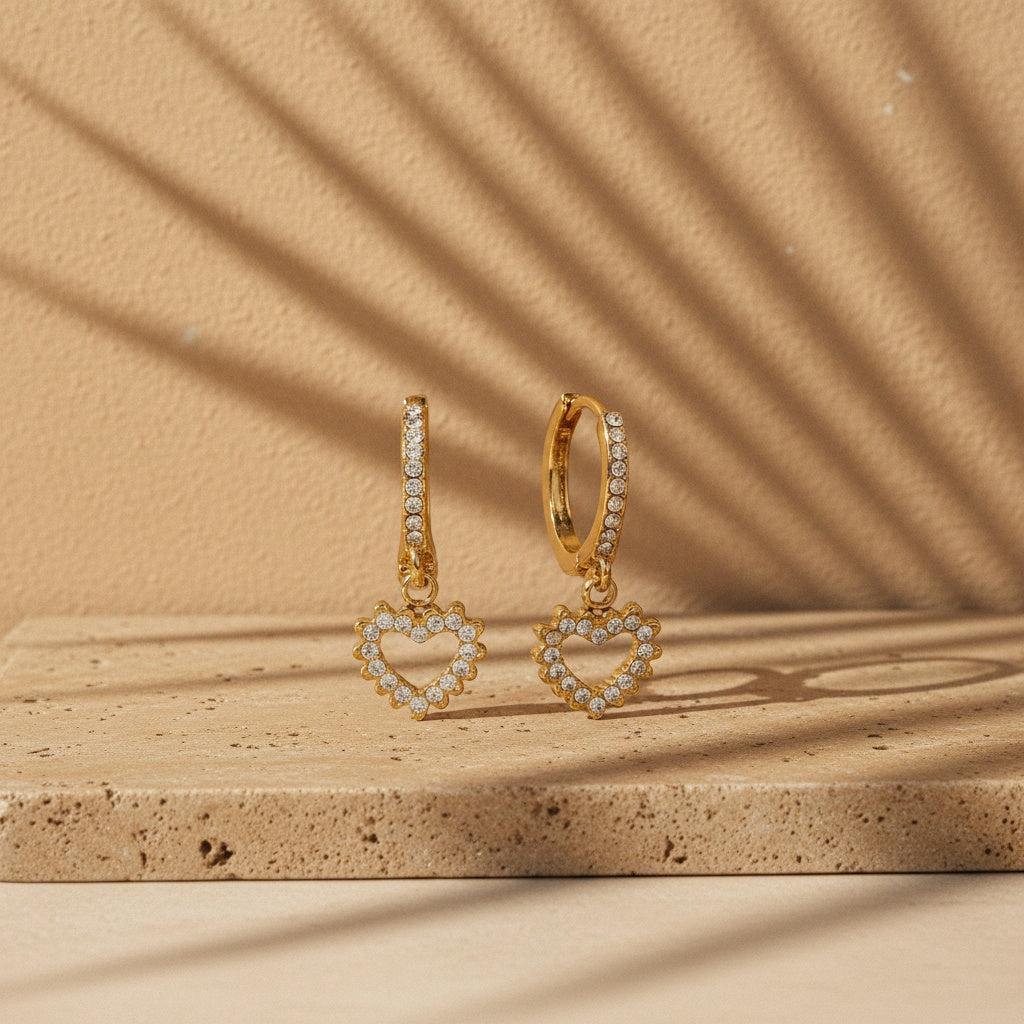 „Solalina“ Diamond Heart Ohrringe