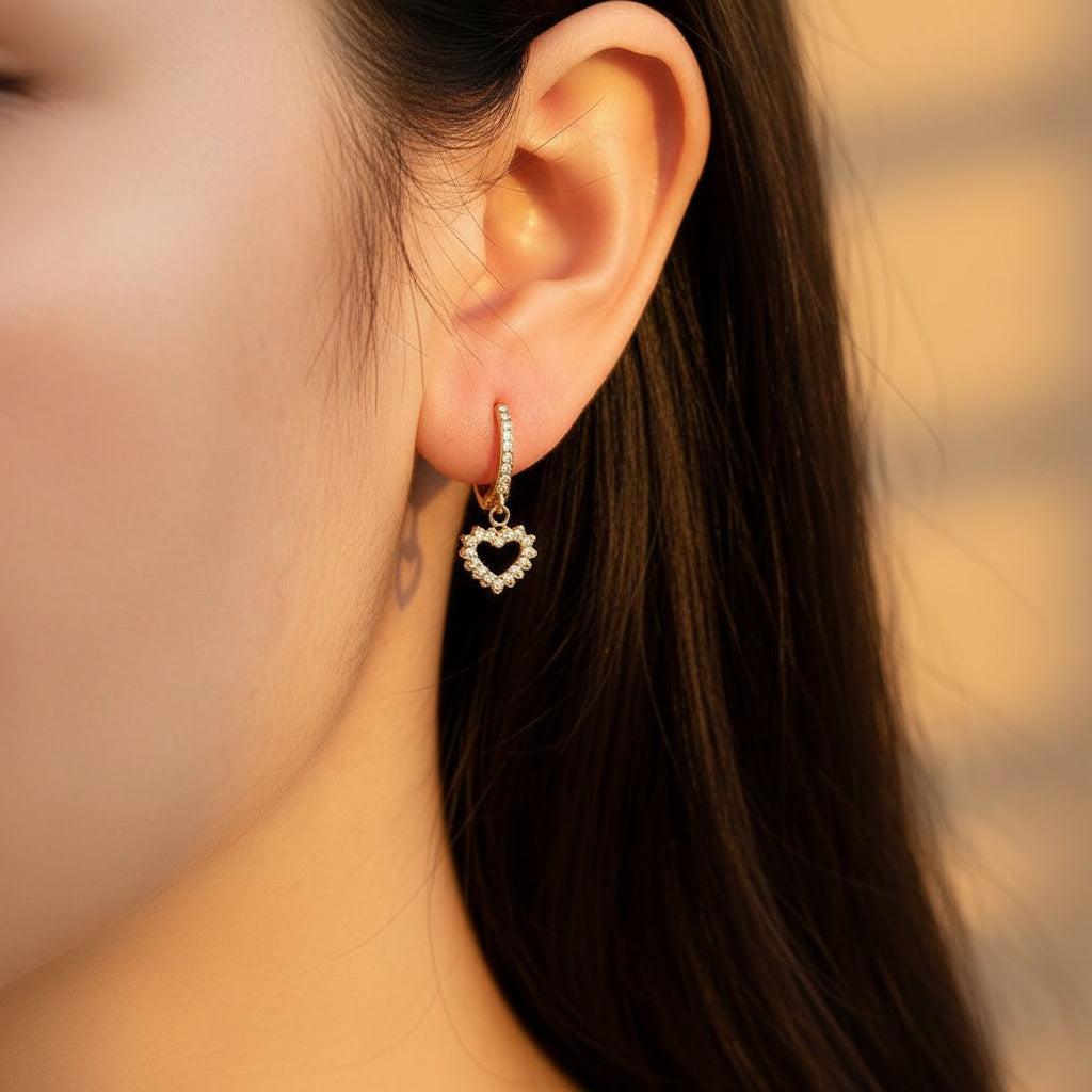 „Solalina“ Diamond Heart Ohrringe